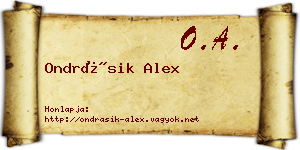Ondrásik Alex névjegykártya